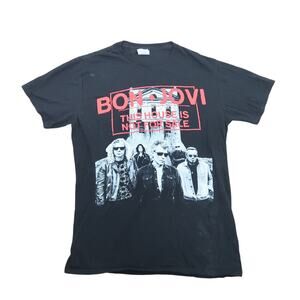 Bon Jovi This House Is Not For Sale black graphic band t-shirt M